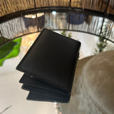 Leather Mens Card Wallet - Slim Black