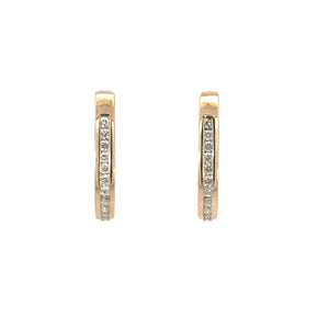 Diamond Huggie Earrings in 9ct Yellow Gold