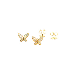 Diamond Butterfly Stud Earrings