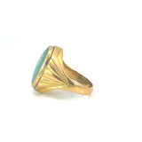 Oval Jade Unisex Ring in 22ct Yellow Gold