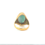 Oval Jade Unisex Ring in 22ct Yellow Gold