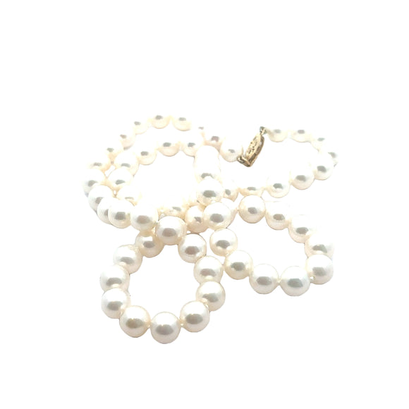 Cultured Pearl Necklace -7.0mm Round