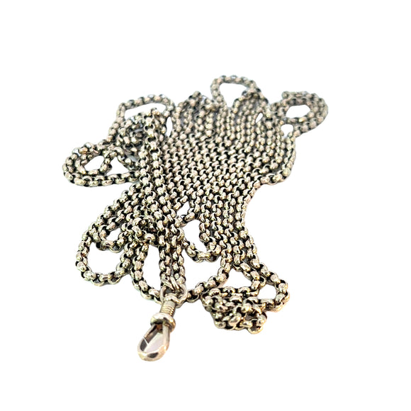 Antique Round Belcher Muff Chain Necklace