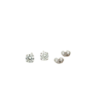 Lab Grown Diamond Stud Earrings in White Gold - 1.03 carats