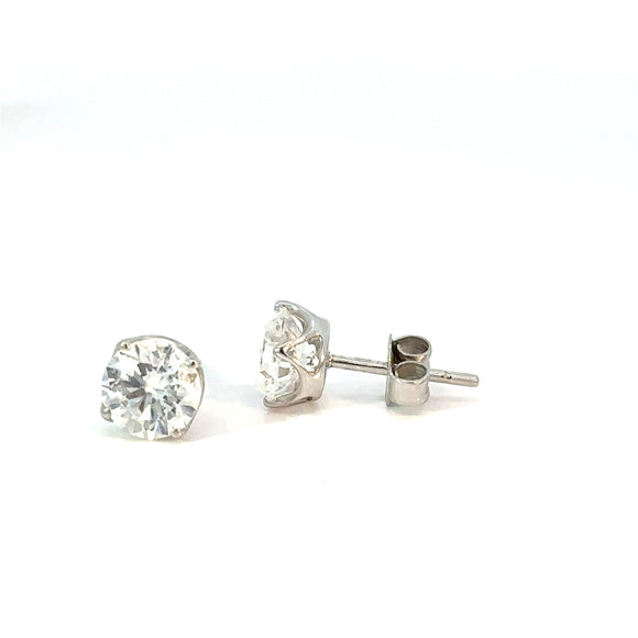 Lab Grown Diamond Stud Earrings in White Gold - 2.03 carats