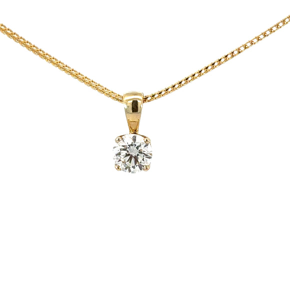 Lab Grown Diamond Solitaire Pendant in Yellow Gold - 2.17 carats
