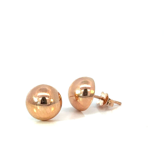 Half Ball Stud Earrings in 9ct Rose Gold