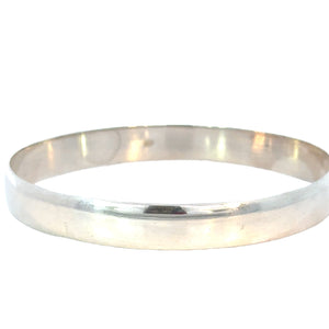 Sterling Silver Bangle -  Semi Curved Golf Plain