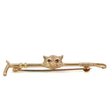 Antique Edwardian Fox and Riding Crop Brooch