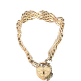 Gate Bracelet in 9ct Yellow Gold with Engraved Heart