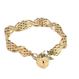 Gate Bracelet in 9ct Yellow Gold with Engraved Heart