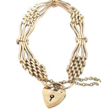 Gate Bracelet in 9ct Yellow Gold - Flat Heart Clasp