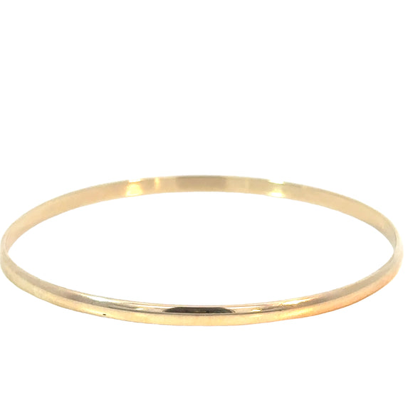 Half Round Gold Bangle in 9ct Yellow Gold - 3.0mm