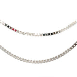 Unisex Sterling Silver Square Box Chain Necklace - 55cm