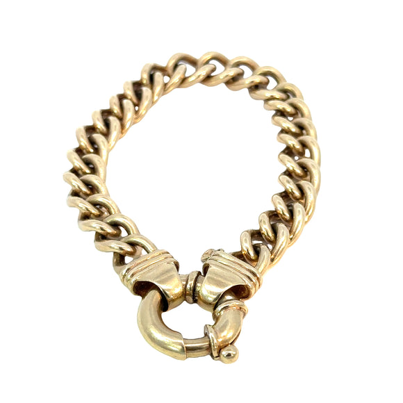 Heavy Solid Curb Link Bracelet in 9ct Yellow Gold - 47.94 grams