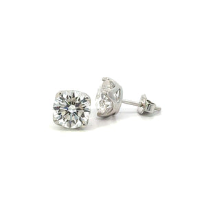 Lab Grown Diamond Stud Earrings in White Gold - 4.35 carats