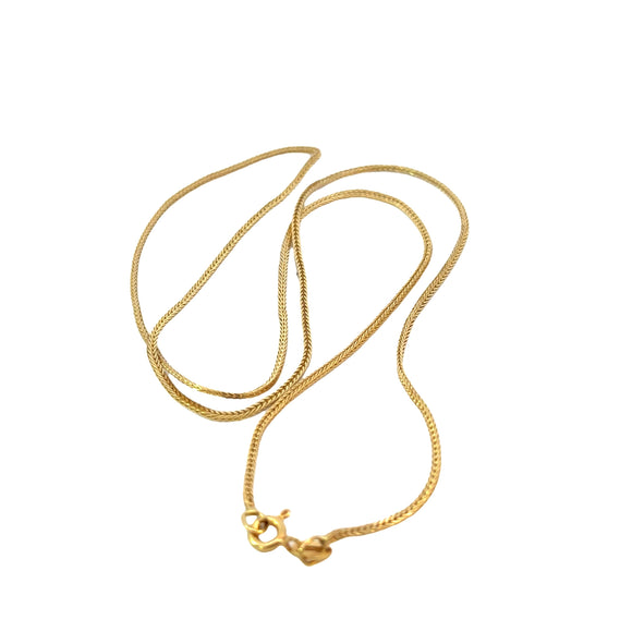 Box Snake Chain in 18ct Yellow Gold - 50cm