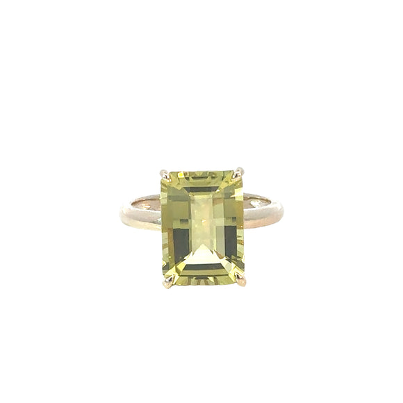 Lemon Quartz Octagonal Dress Ring