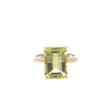 Lemon Quartz Octagonal Dress Ring