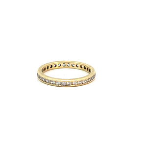 Full Eternity Cubic Zirconia Ring in 14ct Yellow Gold