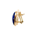 Lapis Lazuli Cabachon Earrings in 9ct Yellow Gold