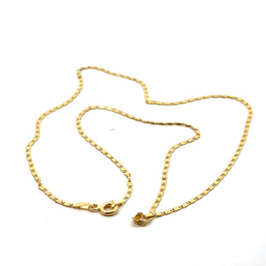 Flat Link Fine Chain Necklace in 18ct Yellow Gold