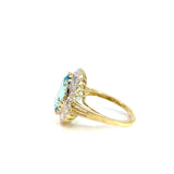 Large Blue Topaz Diamond Dress Ring