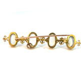 Antique Victorian Moonstone Bar Brooch in 15ct Yellow Gold