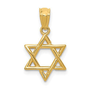 Star of David Pendant in 14ct Yellow Gold