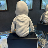 Sitting Person Sculpture - Banksy Style - White