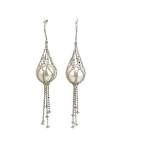 Lavalier South Sea Pearl Encased Drop Earrings