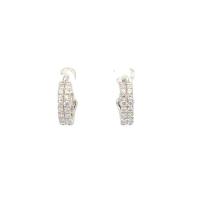 Double Row Diamond Huggie Earrings