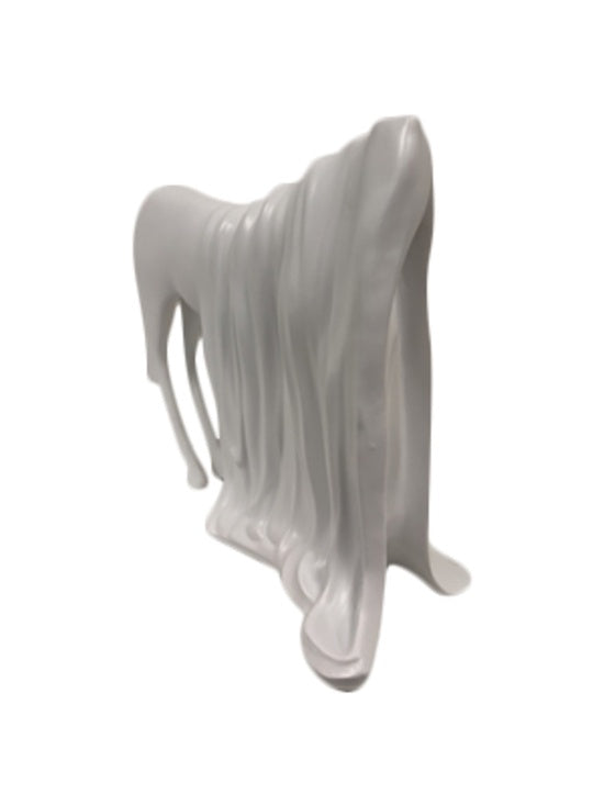 White Draped Head Horse Figurine