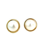 Mabe Pearl Stud Earrings in 18ct Yellow Gold