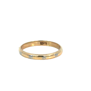 Yellow and White Gold Band in 18ct