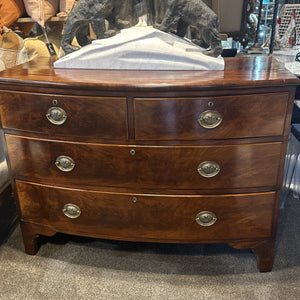 Antique Georgian Mahogany Bowfront Three Drawer Chest