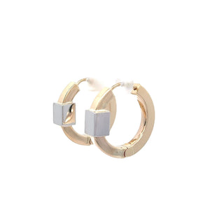 Italian Block Square Hoop Earrings