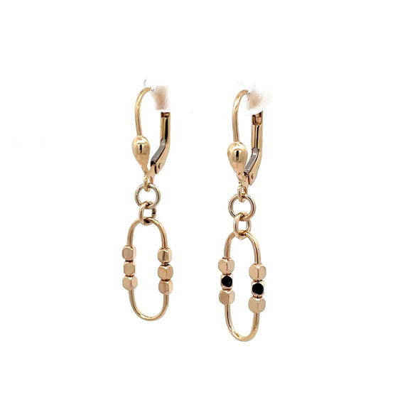 Italian Drop Oblong Earrings with Blocks