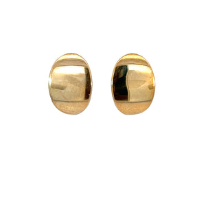 Italian Oval Disc Earrings on Clip Post
