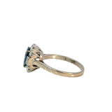 Sapphire Diamond Halo Ring in 14ct White Gold