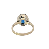Sapphire Diamond Halo Ring in 14ct White Gold