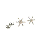Diamond Snowflake Stud Earrings in White Gold