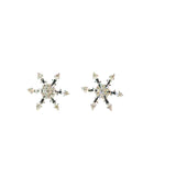 Diamond Snowflake Stud Earrings in White Gold
