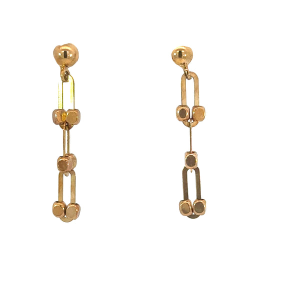 Italian Drop Oblong and Dot Earrings