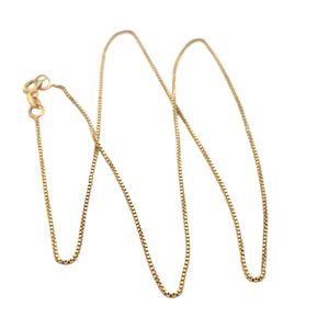 Box Chain Necklace in 18ct Yellow Gold - 52cm