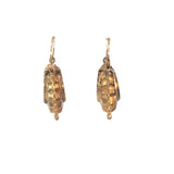 Antique Fancy Pattern Hoop Drop Earrings