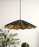 Crimped Pendant Black and Gold - Small
