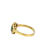 Oval Emerald Diamond Cluster Ring