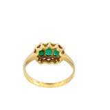 Oval Emerald Diamond Cluster Ring