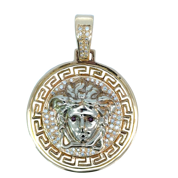 Diamond Medusa Pendant in 18ct Yellow Gold